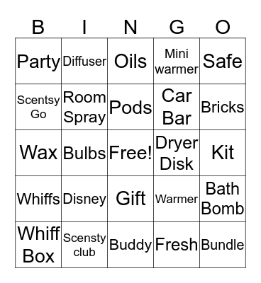 Scentsy Bingo Card