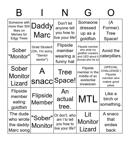 FMOTQ: Flipside Edition Bingo Card