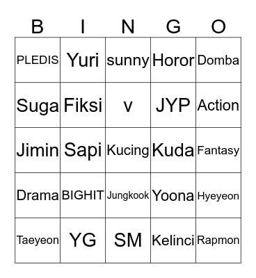 Punya Maura Bingo Card