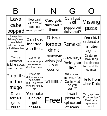 Dominos LC Friday Night Bingo Card