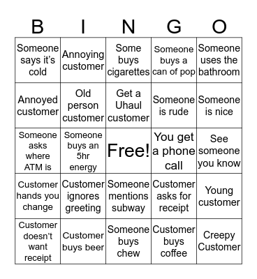 GAK BINGO Card