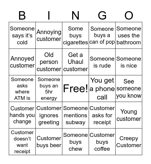 GAK BINGO Card