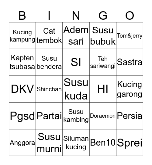 Demi ganteng Bingo Card