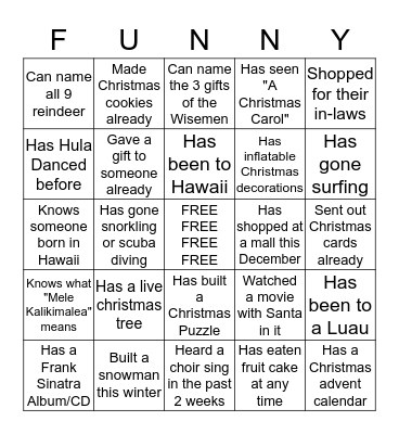 FIND SOMEONE WHO.... BINGO!!! Bingo Card