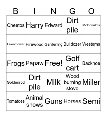 Harry Bingo Card