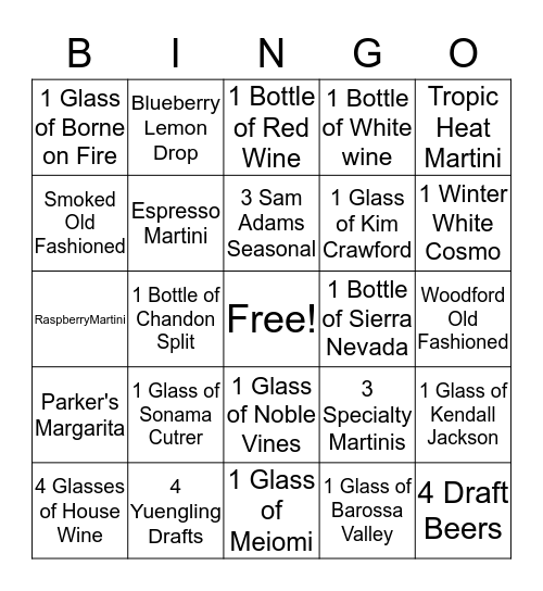 Raise your BWL  Bingo Card
