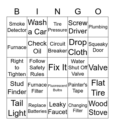 Webelos Bingo Card
