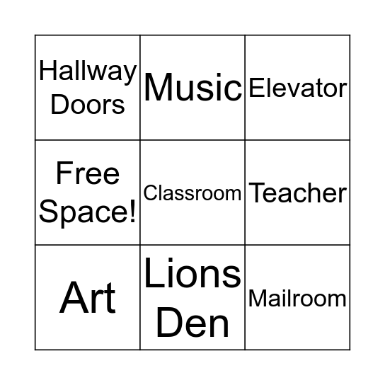 SCHOOL SOUNDS Bingo Card