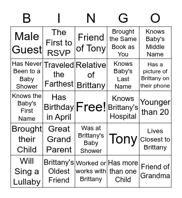 Who is Who Bingo Card