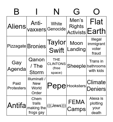 Conspiracy Theory Bingo - Space Edition Bingo Card