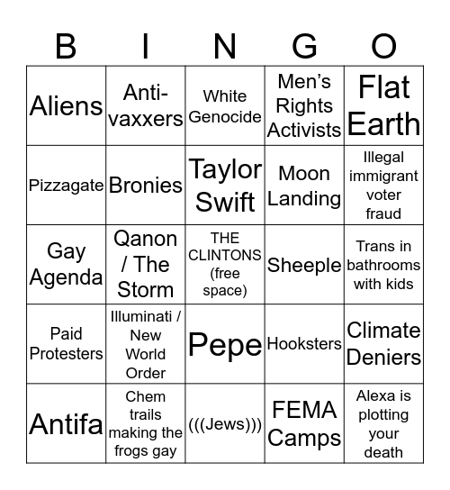 Conspiracy Theory Bingo - Space Edition Bingo Card