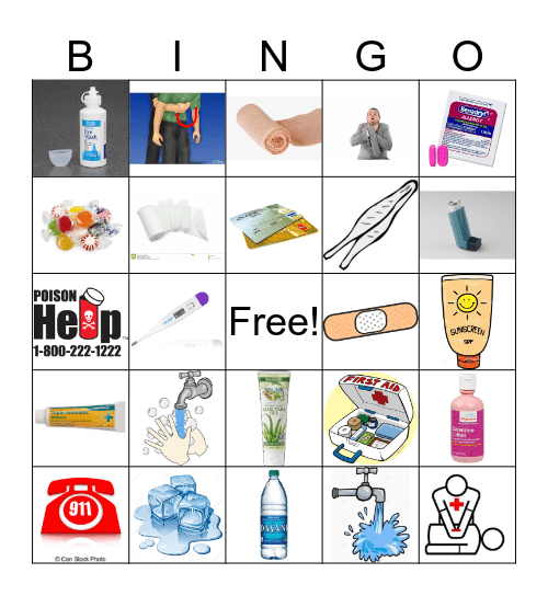 First Aid Bingo Card