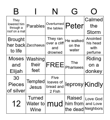 New Testament #2 Bingo Card