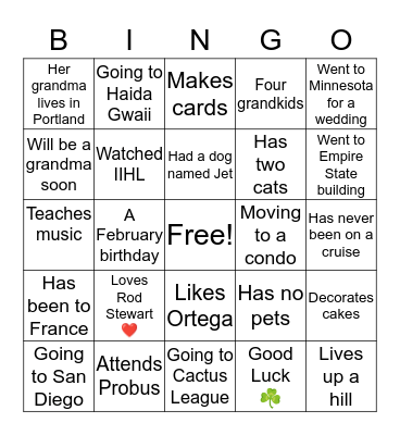 Find These Friends Bingo Card