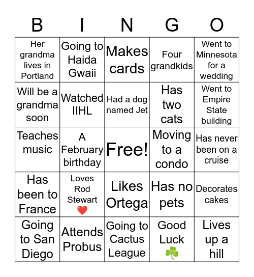 Find These Friends Bingo Card