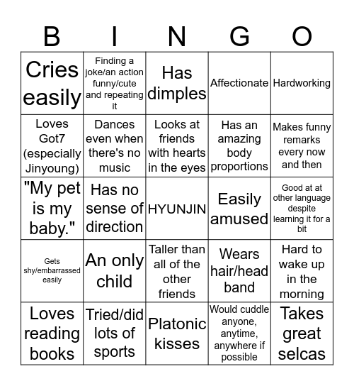 Stray Kids Bingo Card