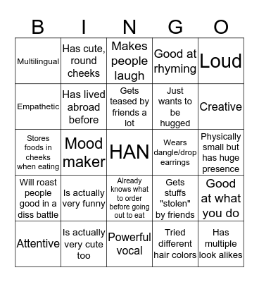 Stray Kids Bingo Card