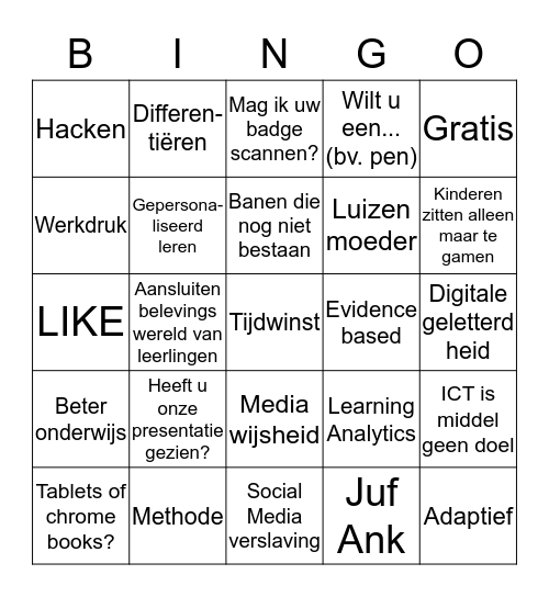 NOT BEURS BINGO Card