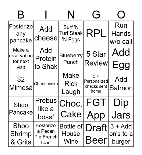 #BrunchSoHard Bingo Card