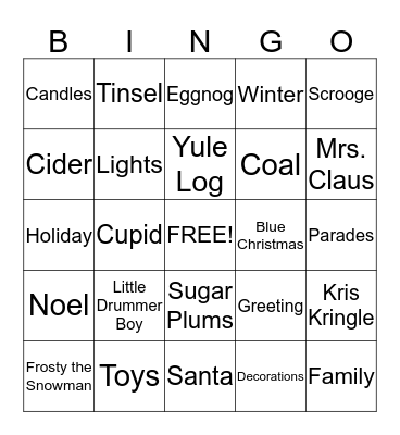 Christmas BINGO Card