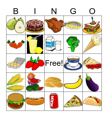 Food Bingo Card