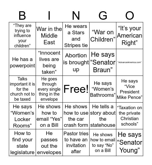 Eric Miller Bingo Card