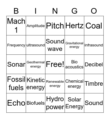 Lesson 9 Bingo Card