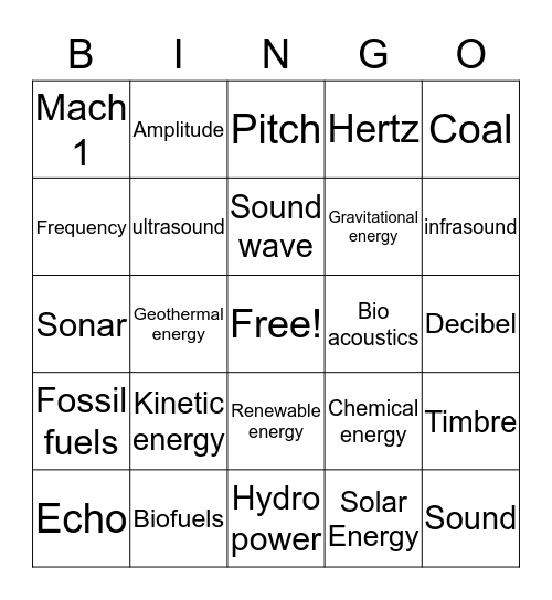 Lesson 9 Bingo Card