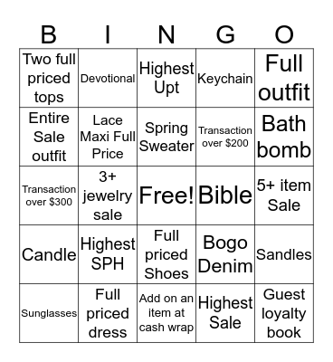 Altar'd State Bingo 1/14 Bingo Card