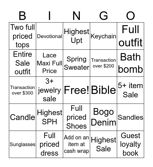 Altar'd State Bingo 1/14 Bingo Card