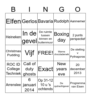Bouwkunde Bingo Card