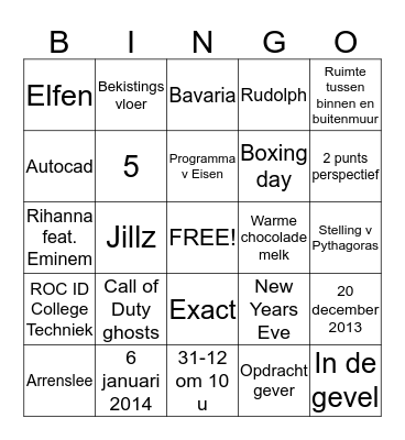 Bouwkunde Bingo Card