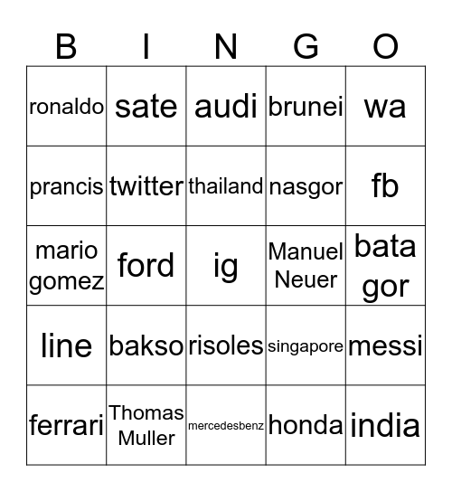 bingo Card