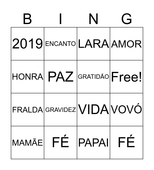 Chá da Lara  Bingo Card