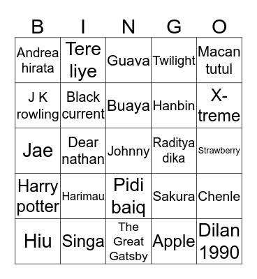 Haechan gagah Bingo Card