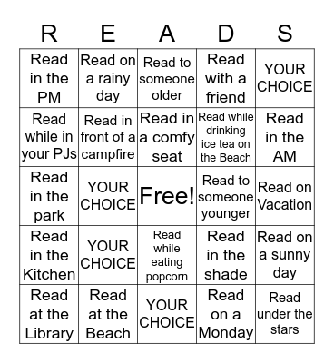 SUMMER BOOK CHALLENGE Bingo Card