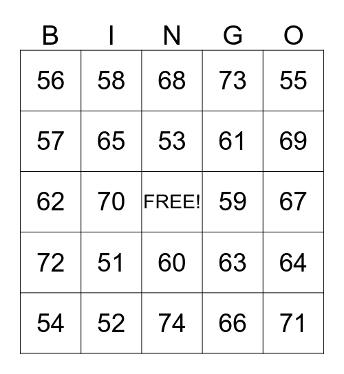 USIS BINGO Card