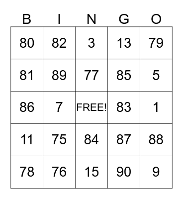 USIS BINGO Card