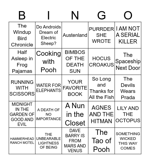 BOOK BINGO Card