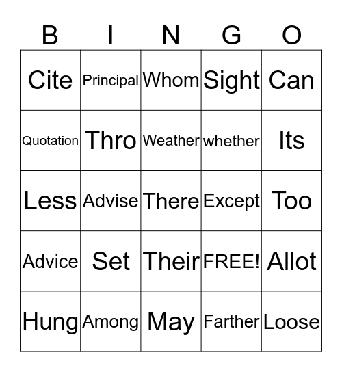Bingo Card