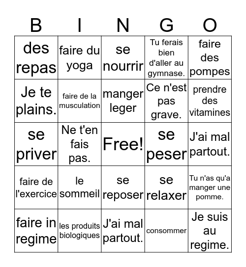 Fr. 3 8-2 vocab Bingo Card