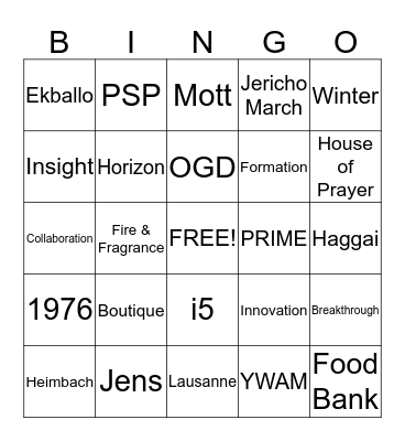 FMF Bingo Card