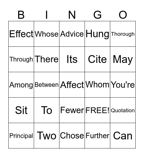 Bingo Card