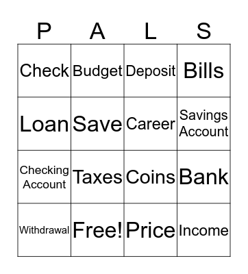 PALS BINGO Card