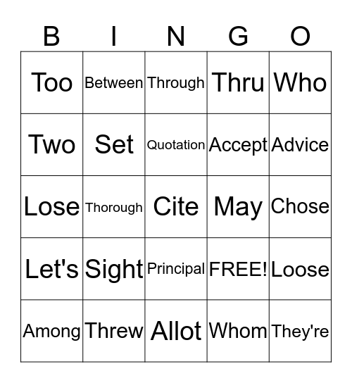 Bingo Card