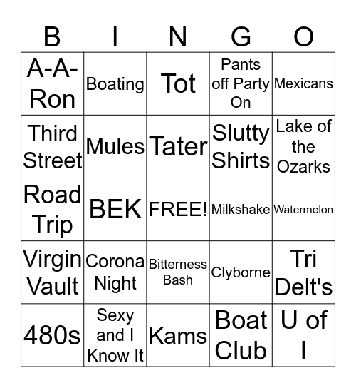 480s Bingo Card