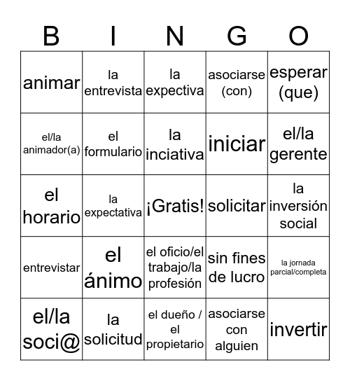 T3 Las carreras y el voluntariado Bingo Card