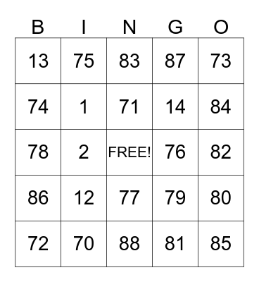 USIS Bingo Card