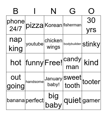 Aaron's 30th Birthday! Bingo Card