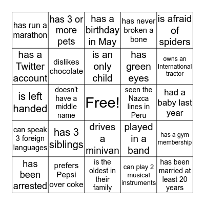 Find some who... Bingo Card